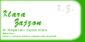 klara zajzon business card